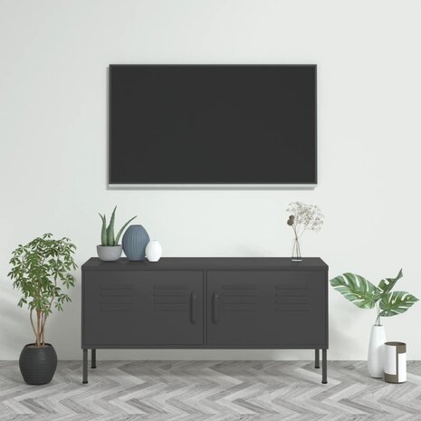 Tv-meubel 105x35x50 cm staal antracietkleurig 1