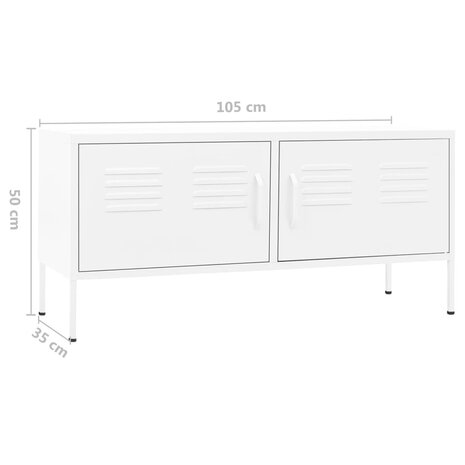 Tv-meubel 105x35x50 cm staal wit 9