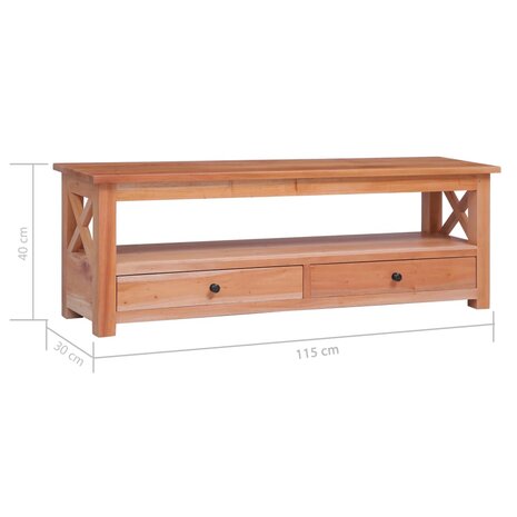 Tv-meubel 115x30x40 cm massief mahoniehout 8