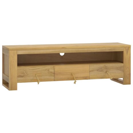 Tv-meubel 110x30x35 cm massief teakhout 2