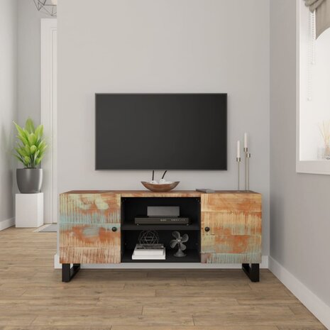 Tv-meubel 105x33x46 cm massief teruggewonnen hout 1