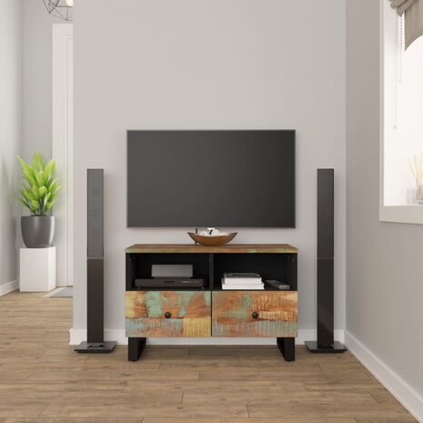 Tv-meubel 70x33x46cm massief teruggewonnen hout 1