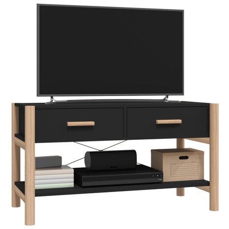 Tv-meubel 82x38x45 cm bewerkt hout zwart 4