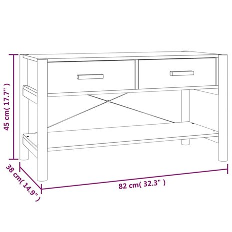 Tv-meubel 82x38x45 cm bewerkt hout zwart 10