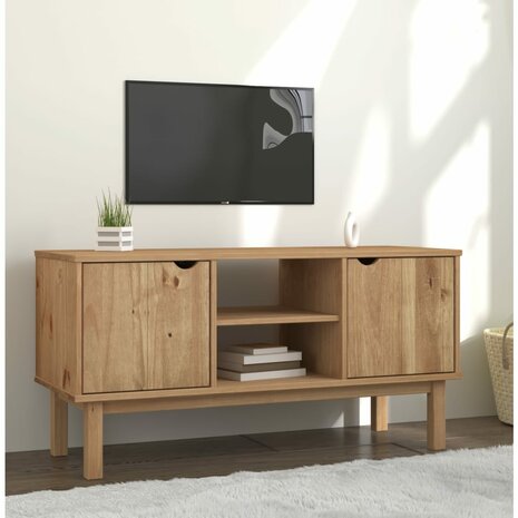 Tv-meubel OTTA 113,5x43x57 cm massief grenenhout 1