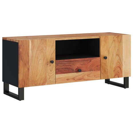 Tv-meubel 105x33,5x46 cm massief acaciahout en bewerkt hout 2