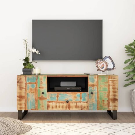 Tv-meubel 105x33,5x46 cm massief hout gerecycled bewerkt hout 1