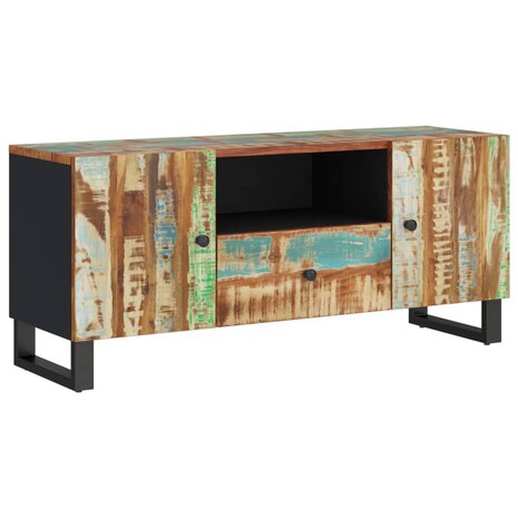 Tv-meubel 105x33,5x46 cm massief hout gerecycled bewerkt hout 2