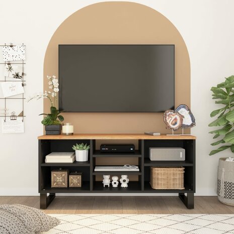 Tv-meubel 100x33x46 cm massief acaciahout en bewerkt hout 1