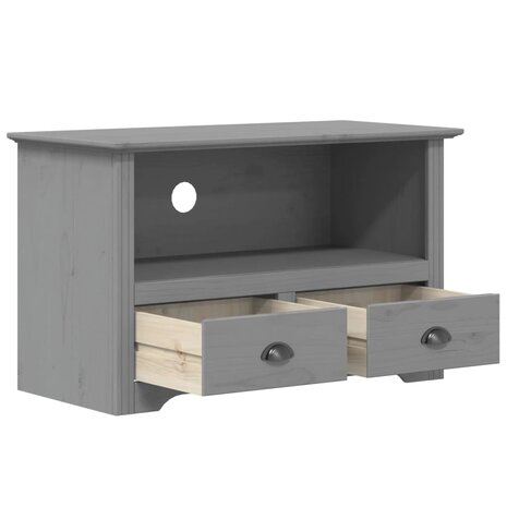 Tv-meubel met 2 lades BODO 91x43x56 cm massief grenenhout grijs 4