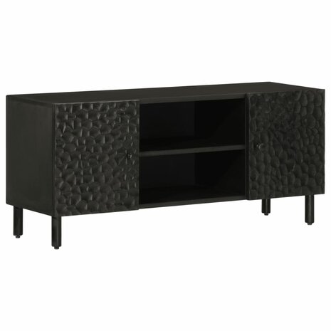 Tv-meubel 105x33x46 cm massief mangohout zwart 1