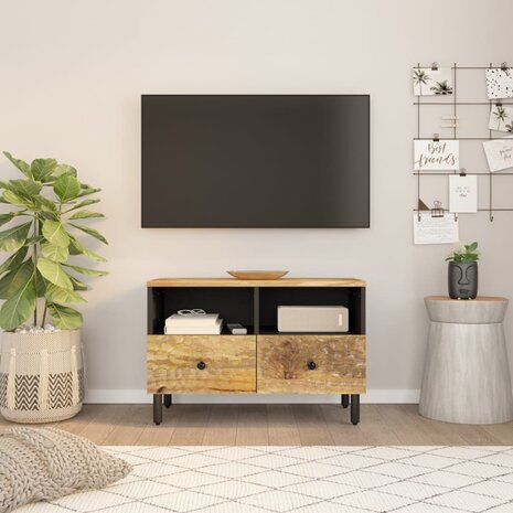 Tv-meubel 70x33x46 cm massief mangohout 1