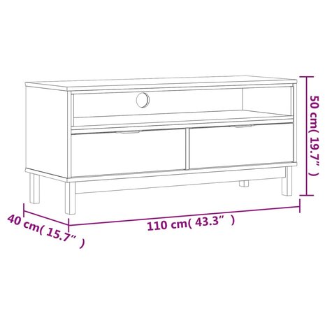 TV-meubel FLAM 110x40x50 cm massief grenenhout 10