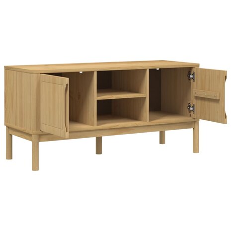 Tv-meubel FLORO 114x43x55 cm massief grenenhout wasbruin 8