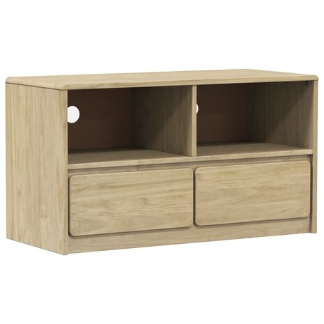 Tv-meubel SAUDA 99x43x55 cm massief grenenhout eikenkleurig 2