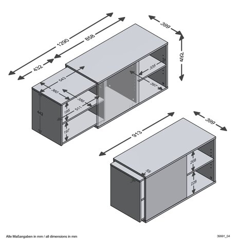 FMD Tv-kast met 2 open vakken 133,5x39,9x49,2 cm zwart & artisan eiken 6