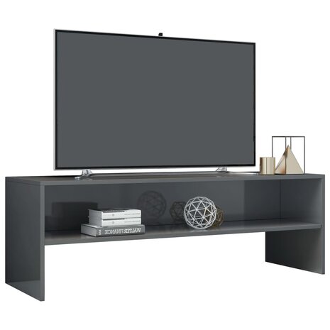 Tv-meubel 120x40x40 cm bewerkt hout hoogglans grijs 3