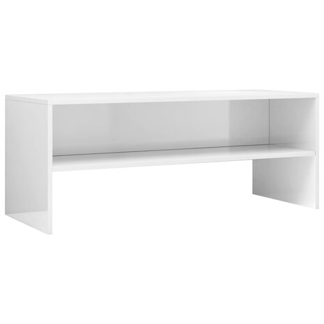 Tv-meubel 100x40x40 cm bewerkt hout hoogglans wit 2