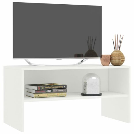 Tv-meubel 80x40x40 cm bewerkt hout wit 3