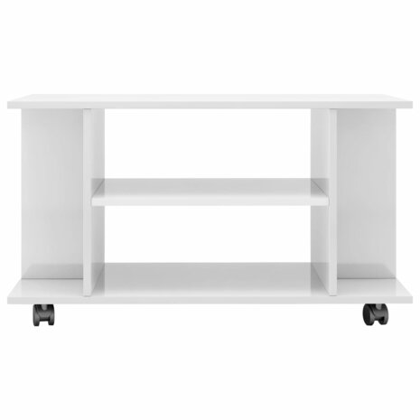 Tv-meubel met wieltjes 80x40x45 cm bewerkt hout hoogglans wit 4