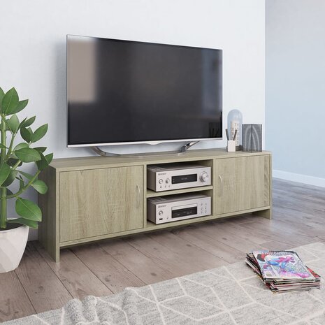 Tv-meubel 120x30x37,5 cm bewerkt hout sonoma eikenkleurig 1