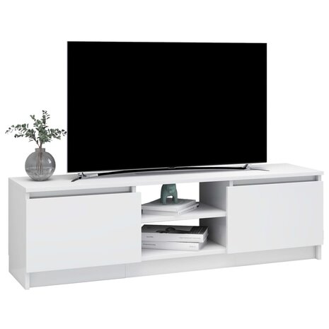 Tv-meubel 120x30x35,5 cm bewerkt hout hoogglans wit 3