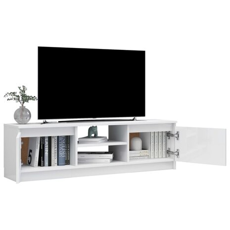 Tv-meubel 120x30x35,5 cm bewerkt hout hoogglans wit 4