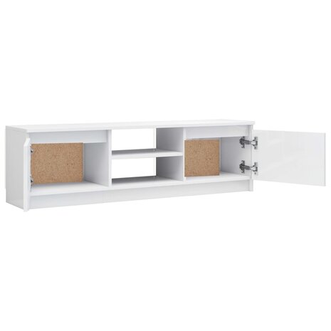 Tv-meubel 120x30x35,5 cm bewerkt hout hoogglans wit 5