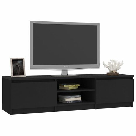 Tv-meubel 140x40x35,5 cm bewerkt hout zwart 3