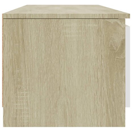 Tv-meubel 140x40x35,5cm bewerkt hout wit en sonoma eikenkleurig 5