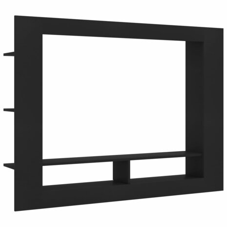 Tv-meubel 152x22x113 cm bewerkt hout zwart 2