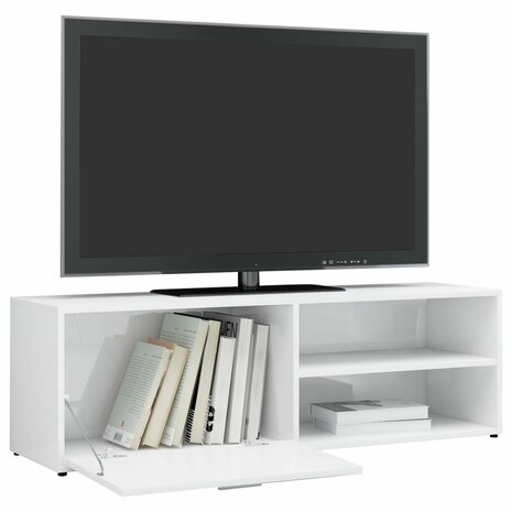 Tv-meubel 120x34x37 cm bewerkt hout hoogglans wit 5