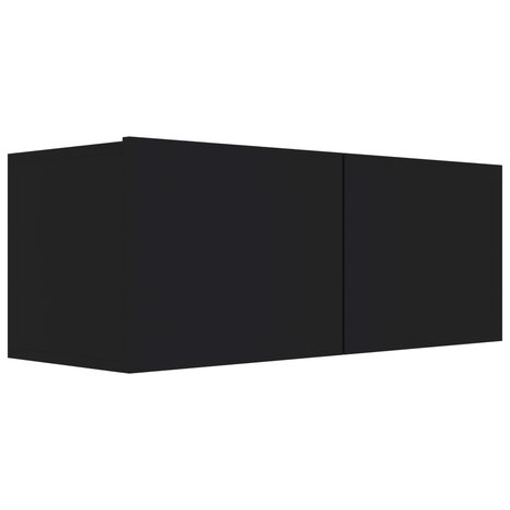 Tv-meubel 80x30x30 cm bewerkt hout zwart 2