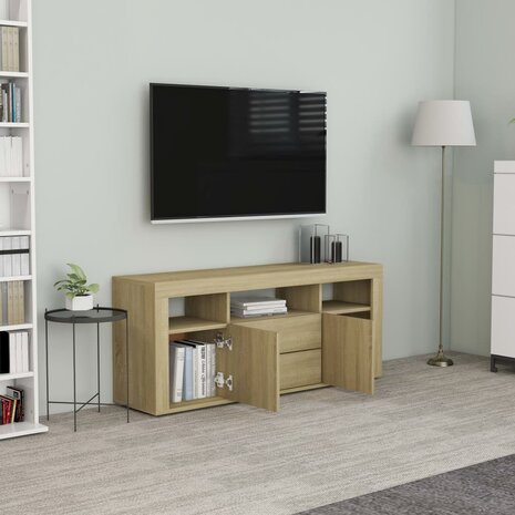 Tv-meubel 120x30x50 cm bewerkt hout sonoma eikenkleurig 3