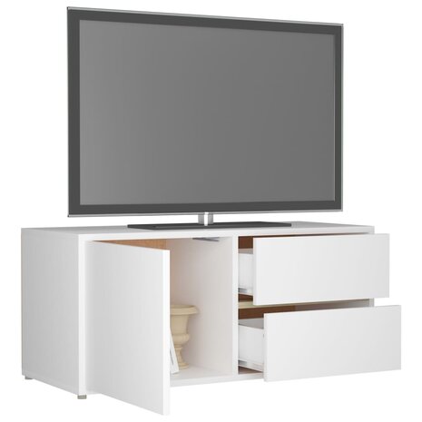 Tv-meubel 80x34x36 cm bewerkt hout wit 5