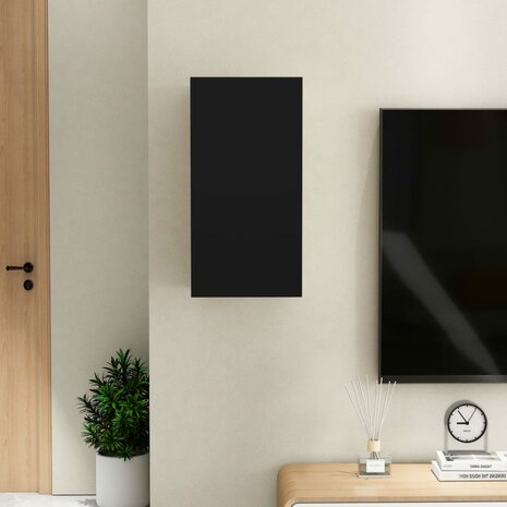 Tv-meubel 30,5x30x60 cm bewerkt hout zwart 9