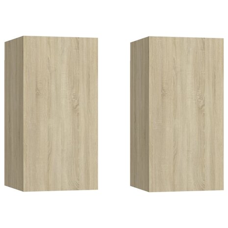 Tv-meubels 2 st 30,5x30x60 cm bewerkt hout sonoma eikenkleurig 2