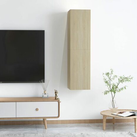 Tv-meubels 2 st 30,5x30x60 cm bewerkt hout sonoma eikenkleurig 11