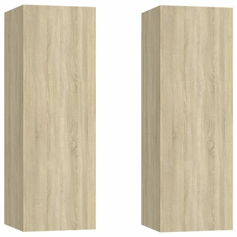 Tv-meubels 2 st 30,5x30x90 cm bewerkt hout sonoma eikenkleurig 2