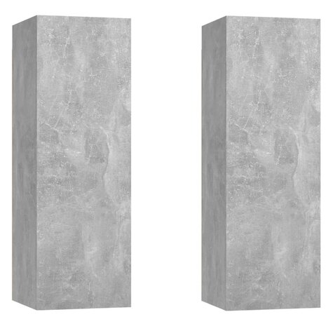 Tv-meubels 2 st 30,5x30x90 cm bewerkt hout betongrijs 2