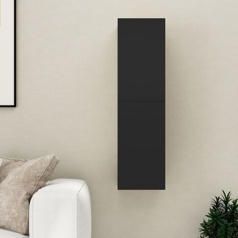 Tv-meubel 30,5x30x110 cm bewerkt hout zwart 11