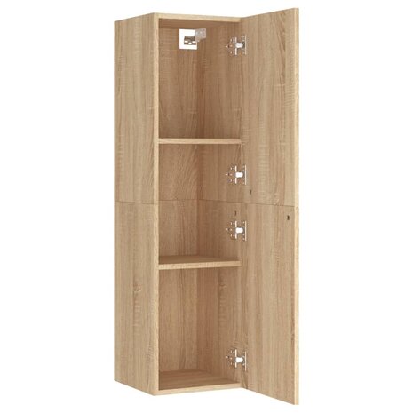 Tv-meubel 30,5x30x110 cm bewerkt hout sonoma eikenkleurig 5