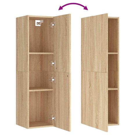 Tv-meubel 30,5x30x110 cm bewerkt hout sonoma eikenkleurig 6