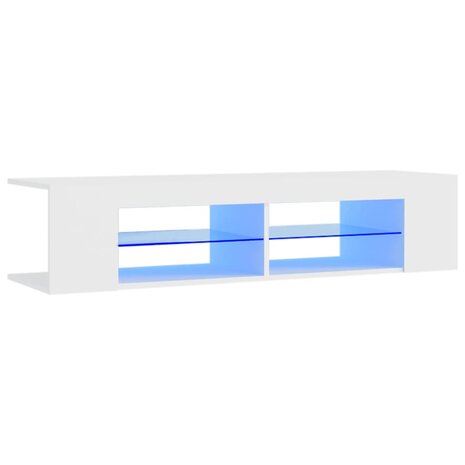 Tv-meubel met LED-verlichting 135x39x30 cm wit 2