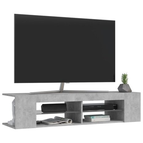 Tv-meubel met LED-verlichting 135x39x30 cm betongrijs 6