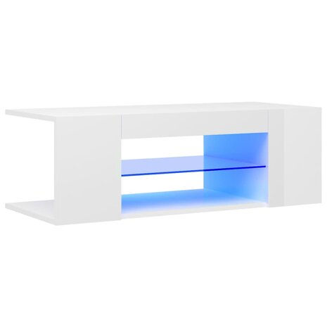 Tv-meubel met LED-verlichting 90x39x30 cm hoogglans wit 2