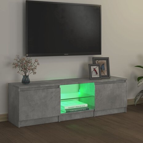 Tv-meubel met LED-verlichting 120x30x35,5 cm betongrijs 4