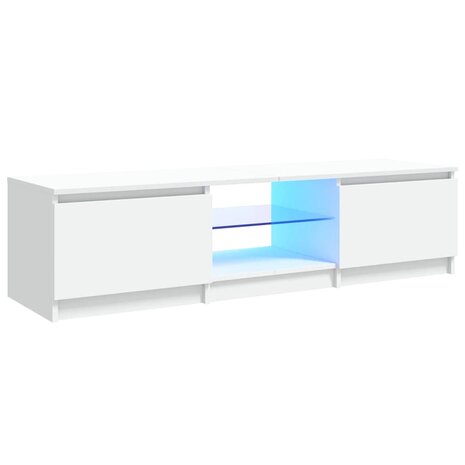 Tv-meubel met LED-verlichting 140x40x35,5 cm wit 2