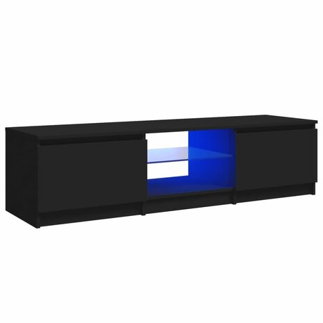 Tv-meubel met LED-verlichting 140x40x35,5 cm zwart 2