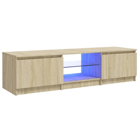 Tv-meubel met LED-verlichting 140x40x35,5 cm sonoma eikenkleur 2